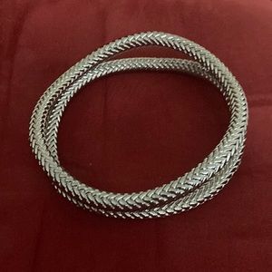 5 1/2 inch diameter metal silver color braided decor
